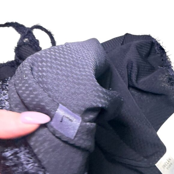 Inclán Studio Navy Fuzzy Semi-Sheer Mini Dress Sample Size L - Picture 4 of 7